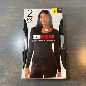 32 Degrees HEAT Scoop Neck Tops – 2 Pack, Black, S